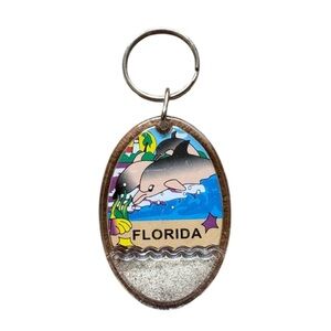 Florida Dolphin Keychain With Real Sand